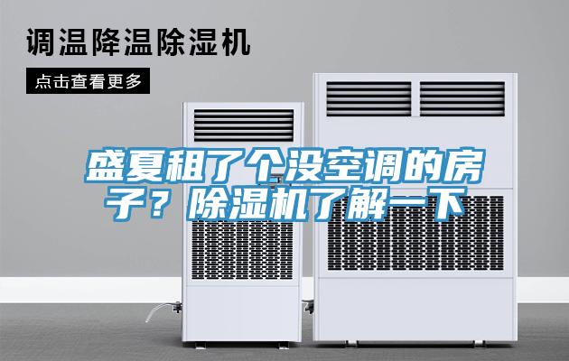 盛夏租了個(gè)沒空調(diào)的房子？除濕機(jī)了解一下