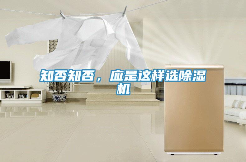 知否知否，應是這樣選除濕機